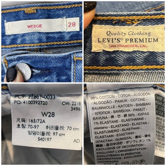 Levi’s Wedgie High Waist Slim Leg Torn Distressed Button Fly Jeans - Picture 11 of 11